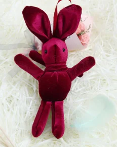 velvet wine red Jane Z Ann новорожденный реквизит для фотосессии Милая вязаная ручная работа кролик кукла животное Фото аксессуары подарок для ребенка - Цвет: velvet wine red