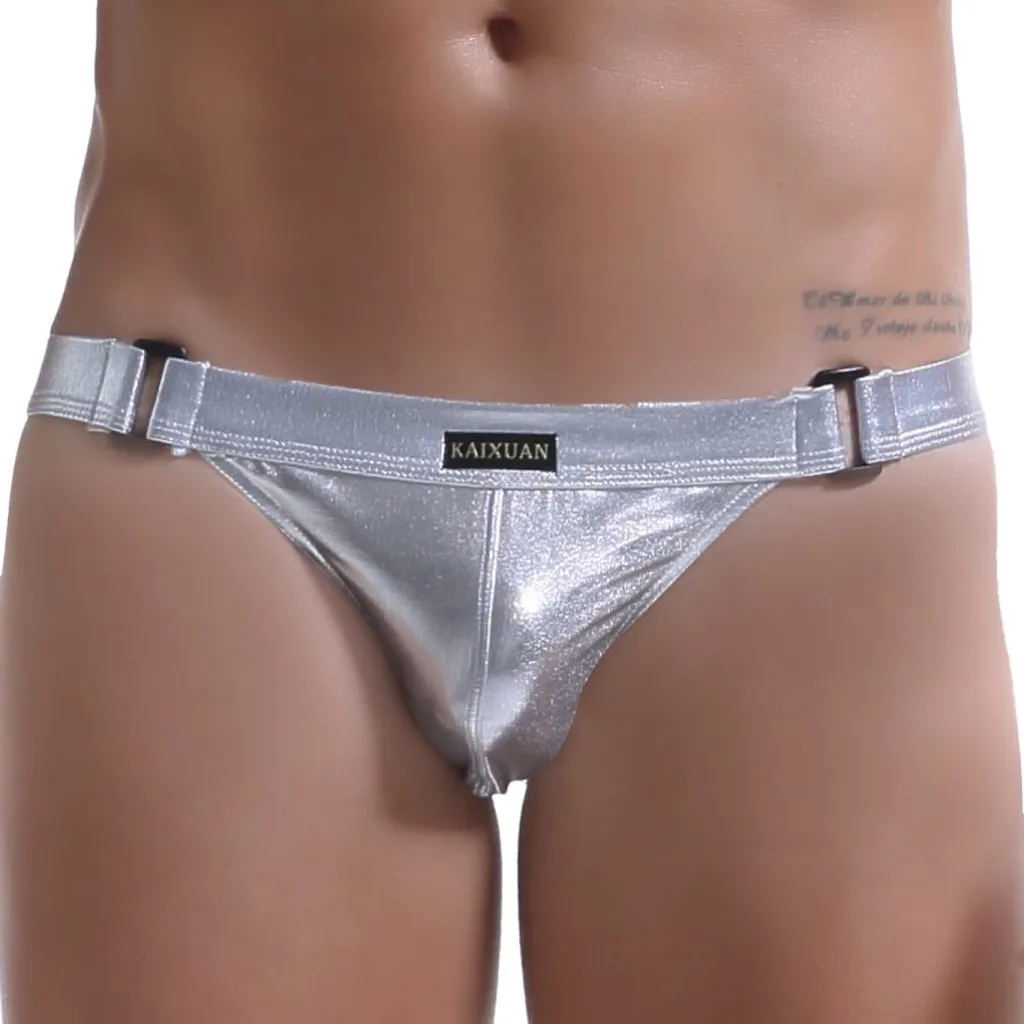 Нижнее белье мужские трусы кожаные сексуальные оголенные ягодицы лакированные
