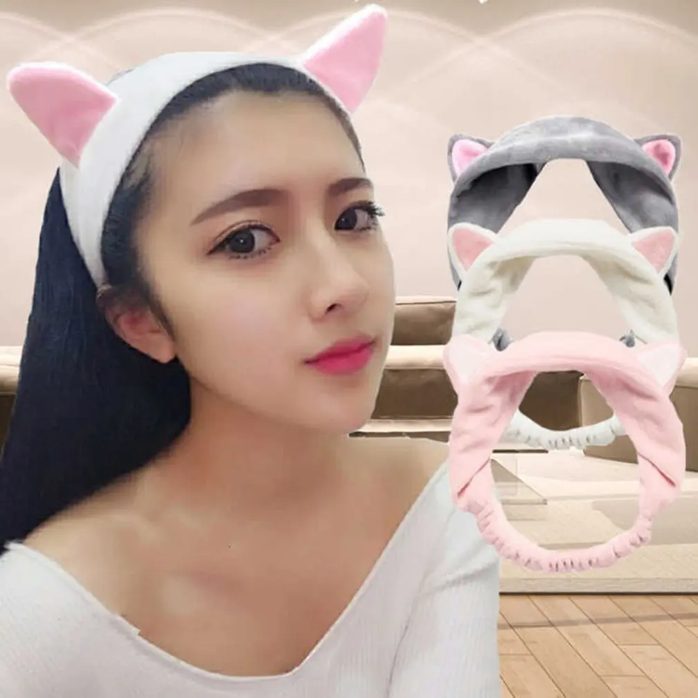 

New Women Ears Tools Elastic Hair Headbands Party Makeup Party Hairband Accessories Face Wash Headdress Cute Cat Life Women