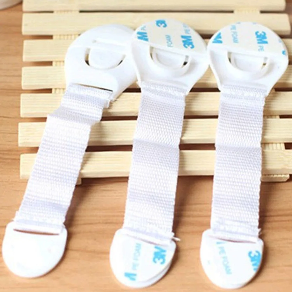 

9pcs Baby Safety Locks Multipurpose Child Proof Strap Lock for Cabinet Cupboard Drawer Refrigerator Tools Needed (White)