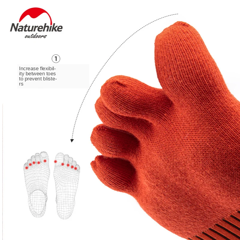 Naturehike Coolmax спортивные беговые носки с отдельными пятью пальцами ног мужские и
