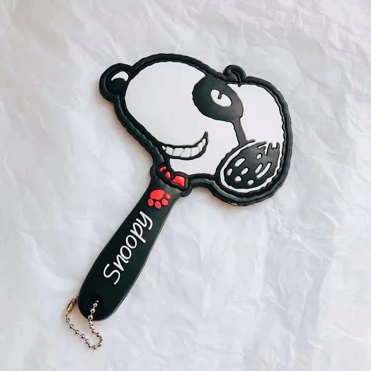 Peanuts Rogue Dog милый мультфильм Kawaii ручное зеркало для макияжа Косметическое ручное зеркало 150*111 мм - Цвет: black
