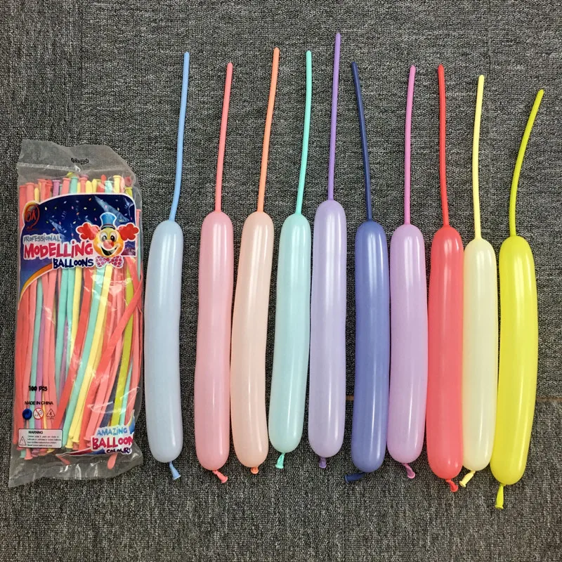 Длинные Воздушные шары скручивания воздушные 100pcs Macaron конфеты цветной воздушный