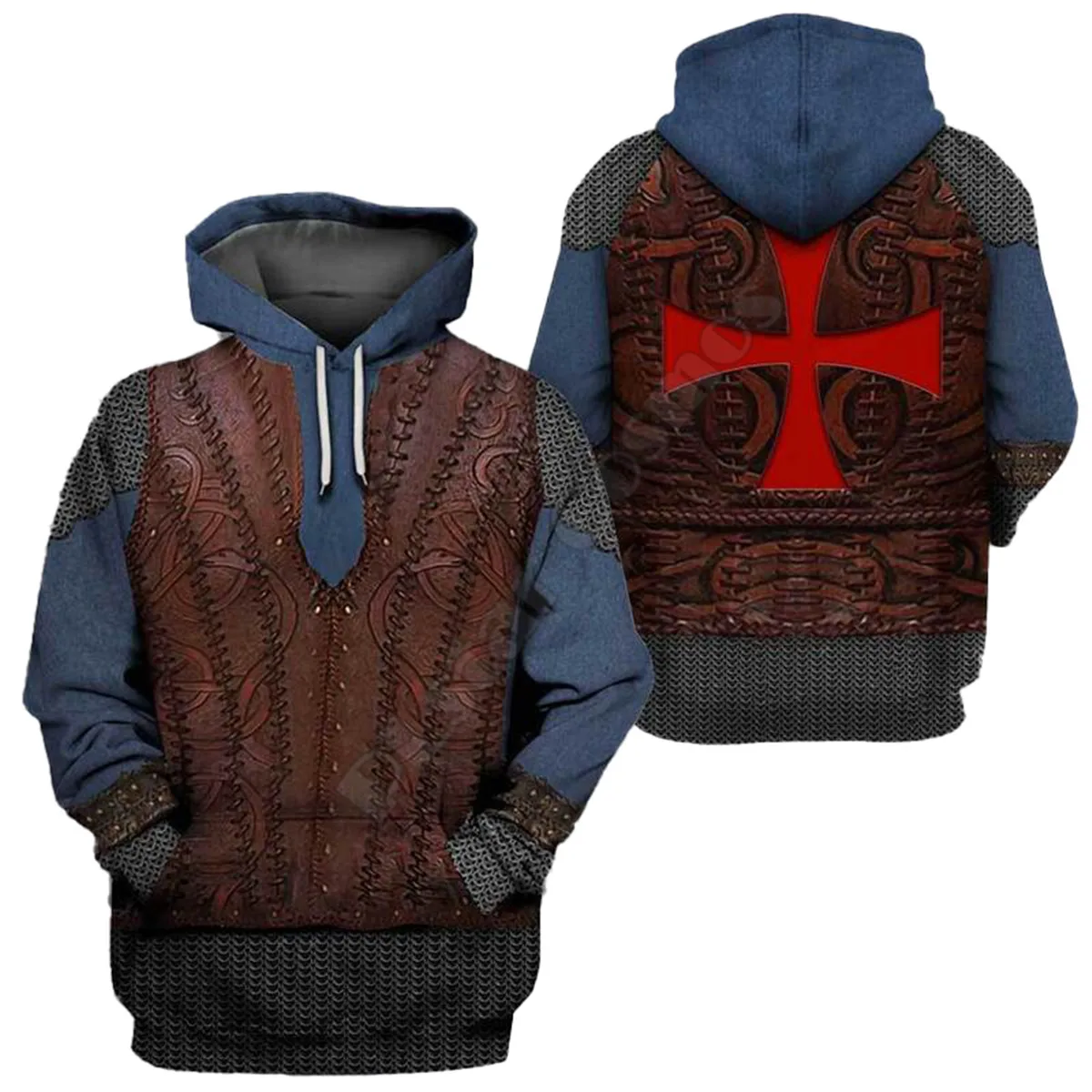 Мужской/женский свитшот с 3D-принтом рыцаря льва | Мужская одежда