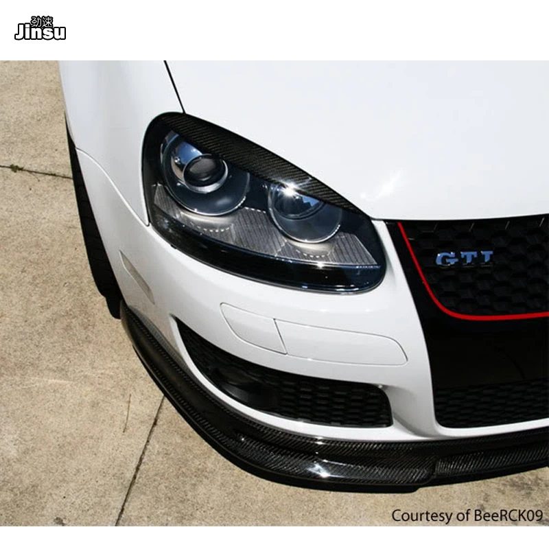 High Quality Real Carbon Fiber decoration Headlights Eyebrows Eyelids cover for VW golf 5 MK5 GTI R32 2005 2006 2007 2008 2pcs | Автомобили
