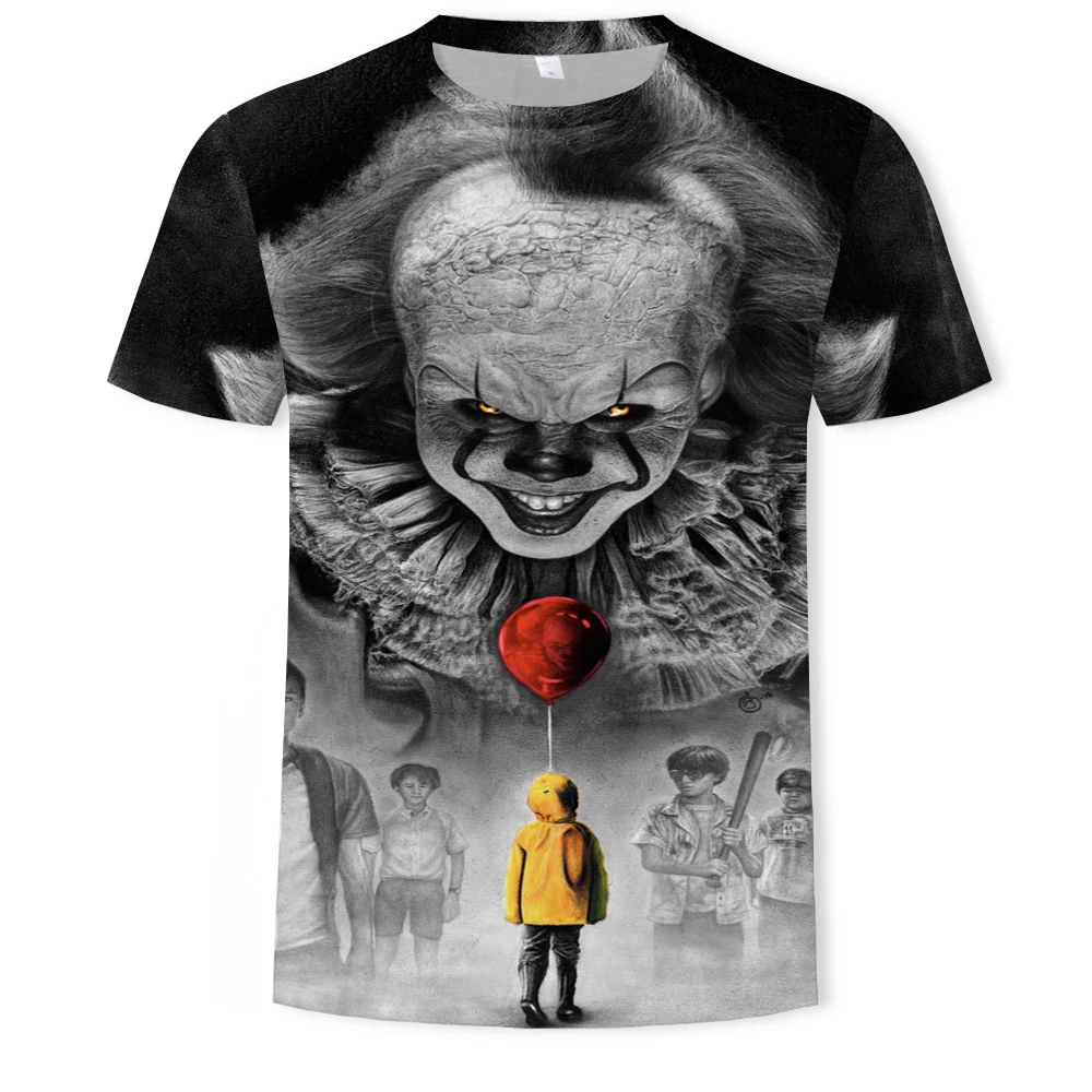 

interesting and interesting menâ€™s and womenâ€™s clown casual t-shirt Clown print T-shirt