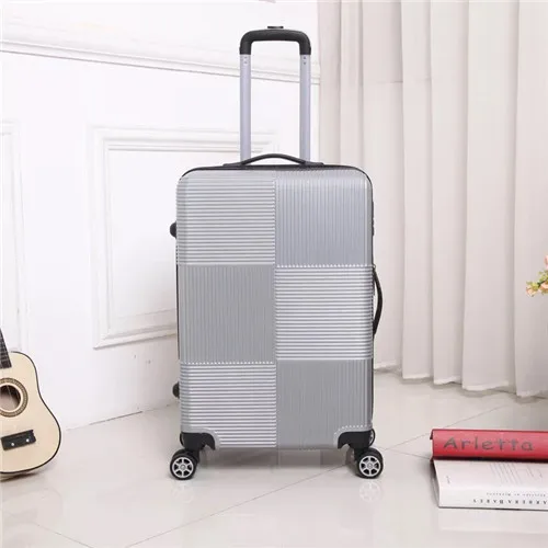 Silver KLQDZMS cheap2" 24" 28 дюймов багаж на колёсиках Спиннер для мужчин и женщин бизнес путешествия чемодан на колесах - Цвет: Silver