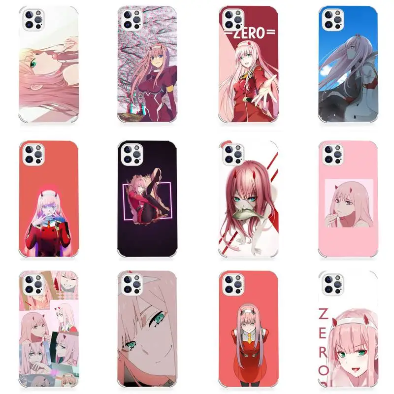 

Darling in the Franxx ZERO TWO Phone Case Lambskin Leather For iphone 12 11 8 7 6 XR X XS PLUS MINI PLUS PRO MAX Shockproof