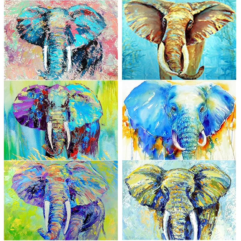 

New 5D DIY Diamond Painting Full Square Round Drill Elephants Diamond Embroidery Animals Cross Stitch Home Decor Manual Art Gift