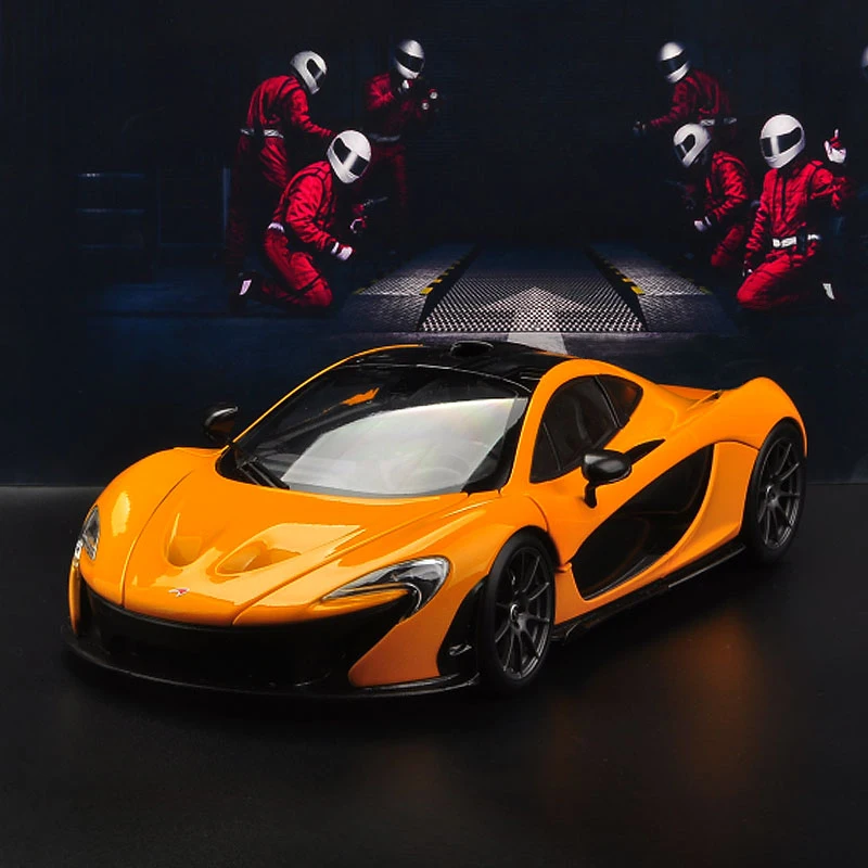1:24 литая модель автомобиля MCLAREN P1 оригинальная фабрика открывает дверь желтая