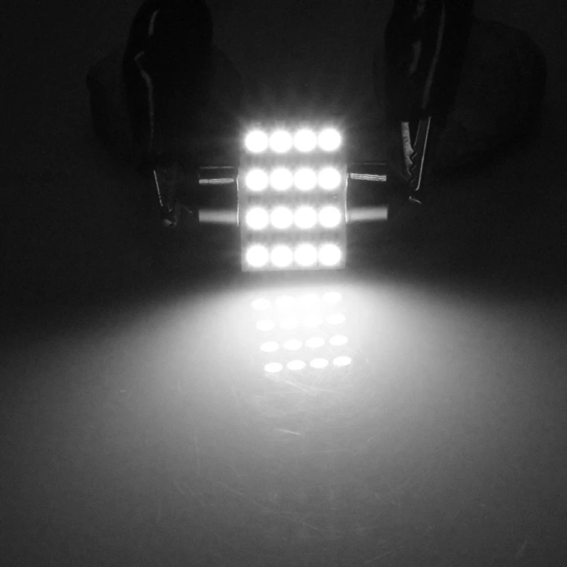 1 шт. 31 мм 3528 16SMD светодиодный автомобильный купольный светильник Festoon с двойным