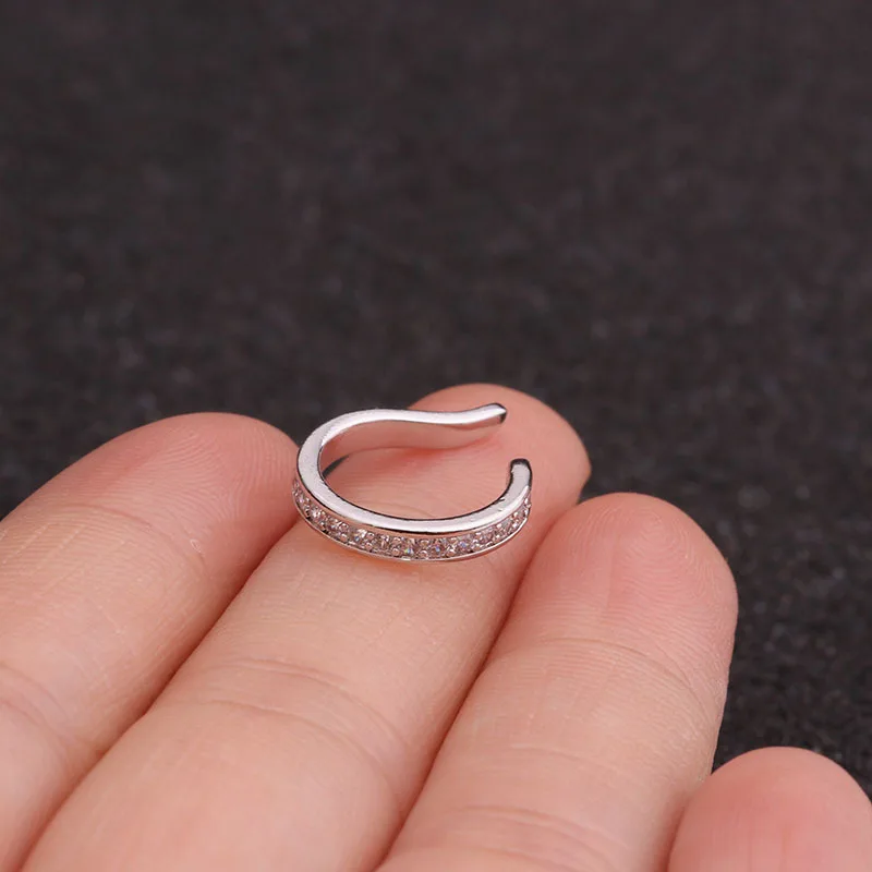 Регулируемые каффы Для Пирсинга Ушей с фианитами без пирсинга серьги-манжеты в