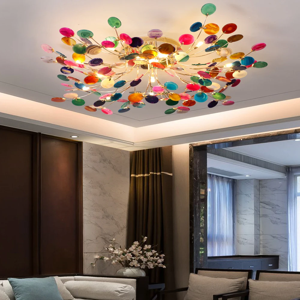 

Modern Creative Colorful Ceiling Lamp Nordic Art Kitchen Led Ceiling Lamp Firefly Bedroom Living Room Decor Interior Lighting