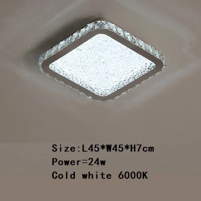 L42xW42cm Cold white Современный хрустальный светильник-люстра в виде подсвечника кристальная круговая квадратная iluminaria люстры потолочные люстры de cristal luminarias - Цвет абажура: L42xW42cm Cold white