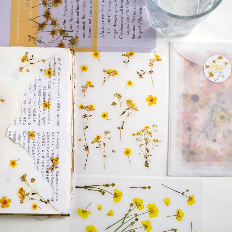 10 шт./партия каваи наклейки полупрозрачные животные растения листья Скрапбукинг