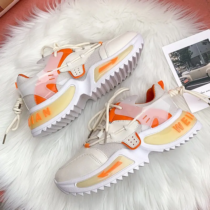 

Fashion Spring Ladies Fashion Casual Shoes Lightweight Non-Slip Shoes Outdoor Shock Absorption All-Match Sneakers Large Size