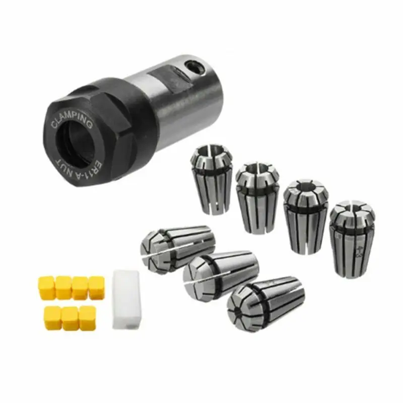 

ER11A Spring Collet Set Steel Motor Shafts Holder Extension Parts For Metalworks