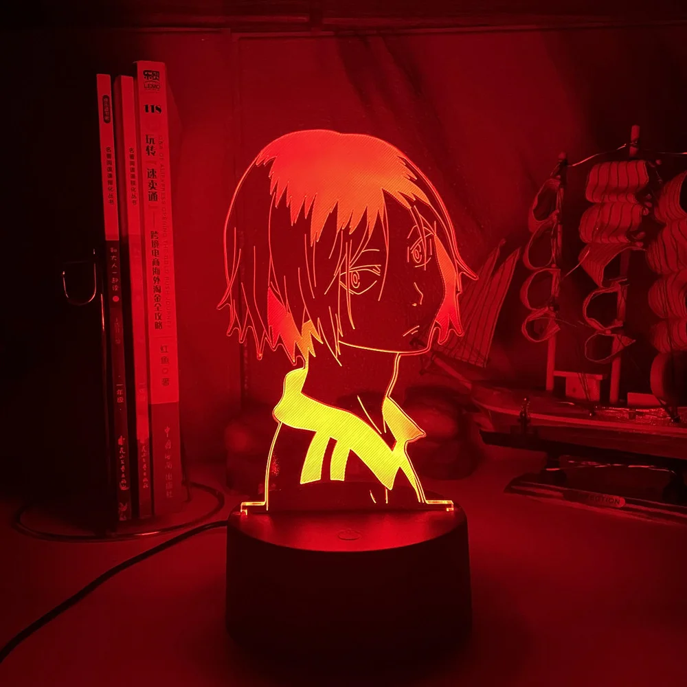

Anime 3D volleyball juvenile Led nightlight Kozume Kenma side face colorful touch bedroom decorative lights gifts night light