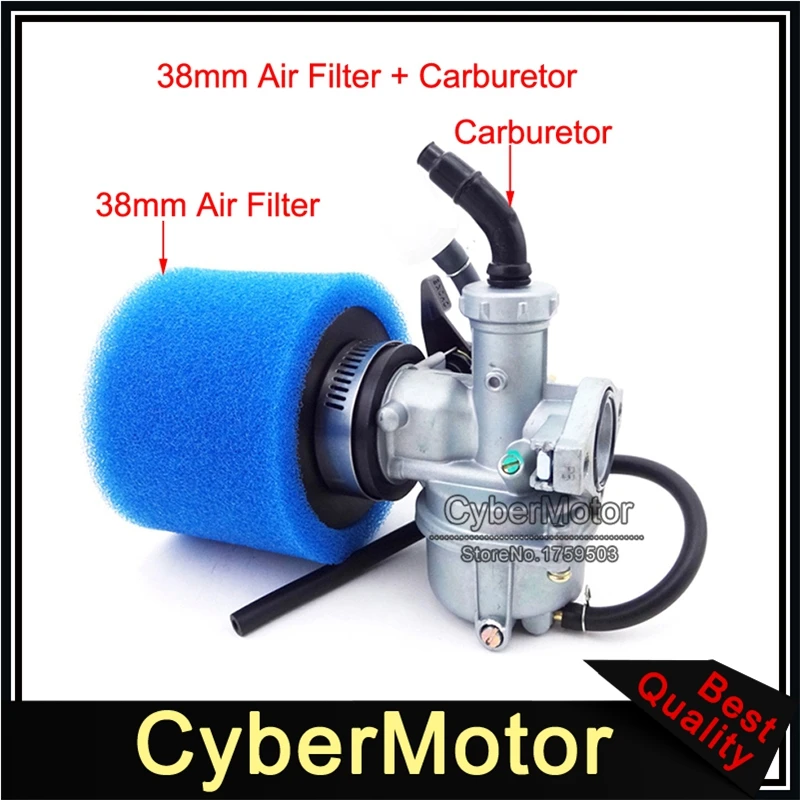 22 мм Карбюратор Carb + 38 воздушный фильтр для 110cc 125cc двигатель китайский