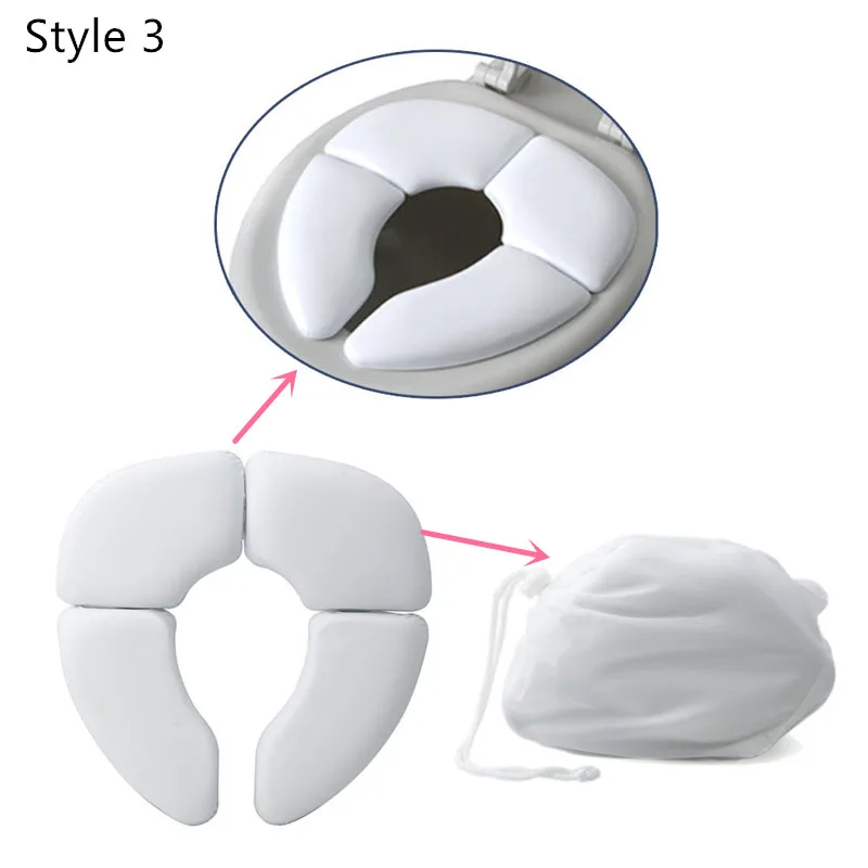 style 3-white Портативный детский дорожный горшок для сиденья детский складной Туалет обучающее сиденье Чехол для малыша моча помощник Подушка Детский горшок местный - Цвет: style 3-white