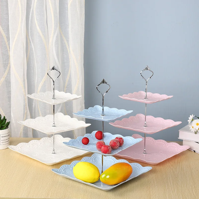 

Detachable Cake Stand European Style Pastry Cupcake 3 Tier Fruit Plate Serving Dessert Holder Wedding Party Home Decor