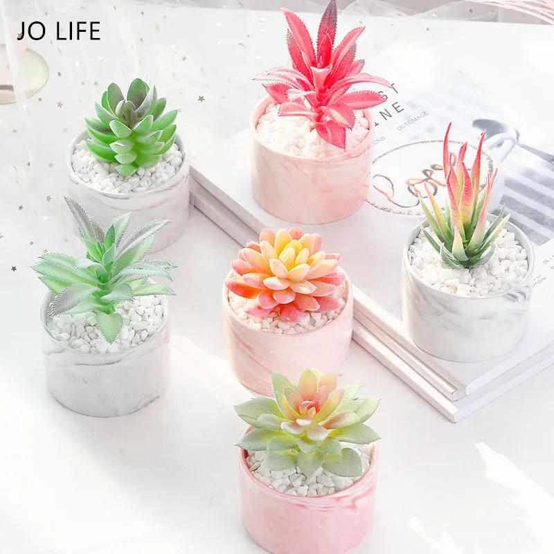 Мраморное керамическое искусственное растение JO LIFE для украшения дома офиса