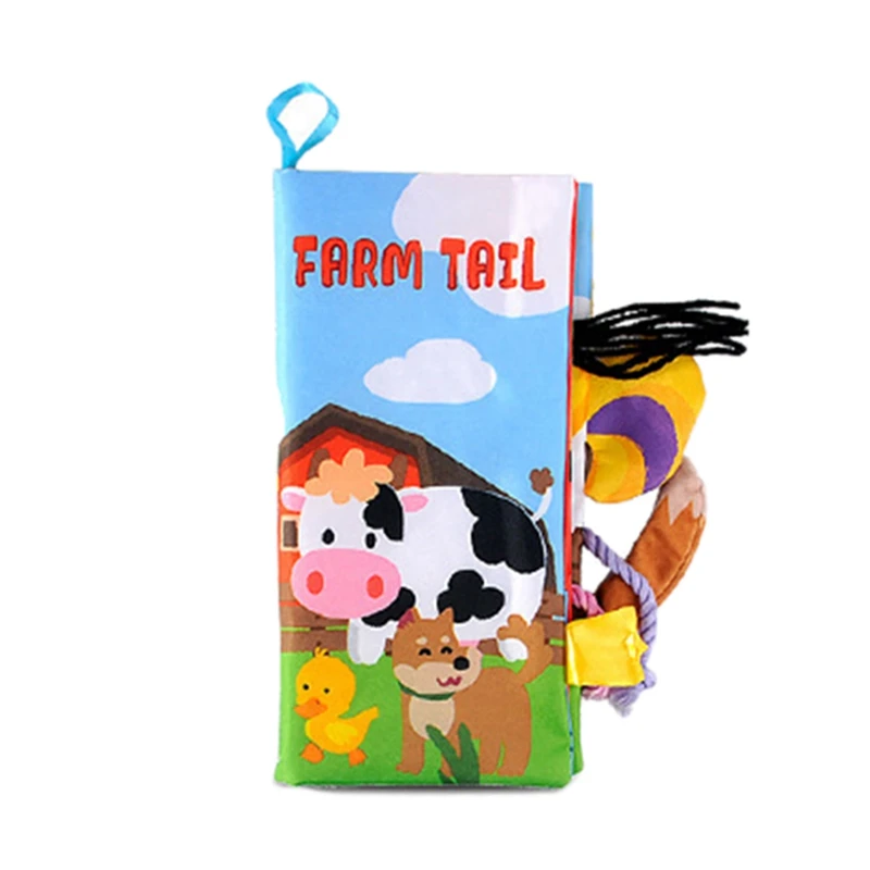 

Infant 3 Style Baby Cloth Books Early Learning Educational Toys with Animals Tails Soft Cloth Development Books