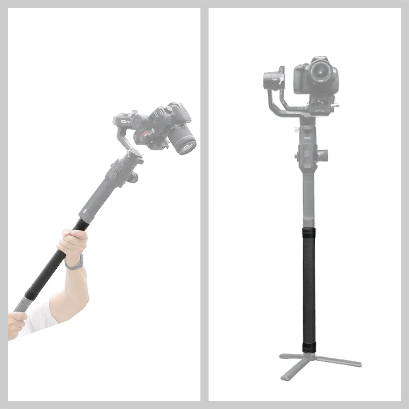 PULUZ углеродное волокно удлинитель монопод стержень Выдвижная палка для DJI/MOZA/Feiyu