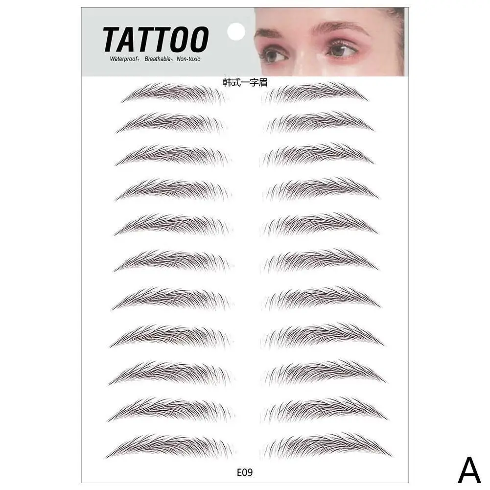 

Black/Brown Hair-liked Authentic Eyebrow Tattoo Sticker Makeup Long Stickers Waterproof Eyebrows Cosmetics False Lasting G4H1