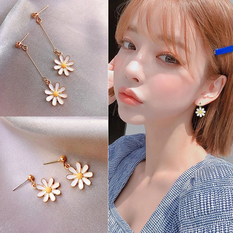 Daisy Подвесные серьги Элегантные ювелирные изделия длинные висячие милые желтые