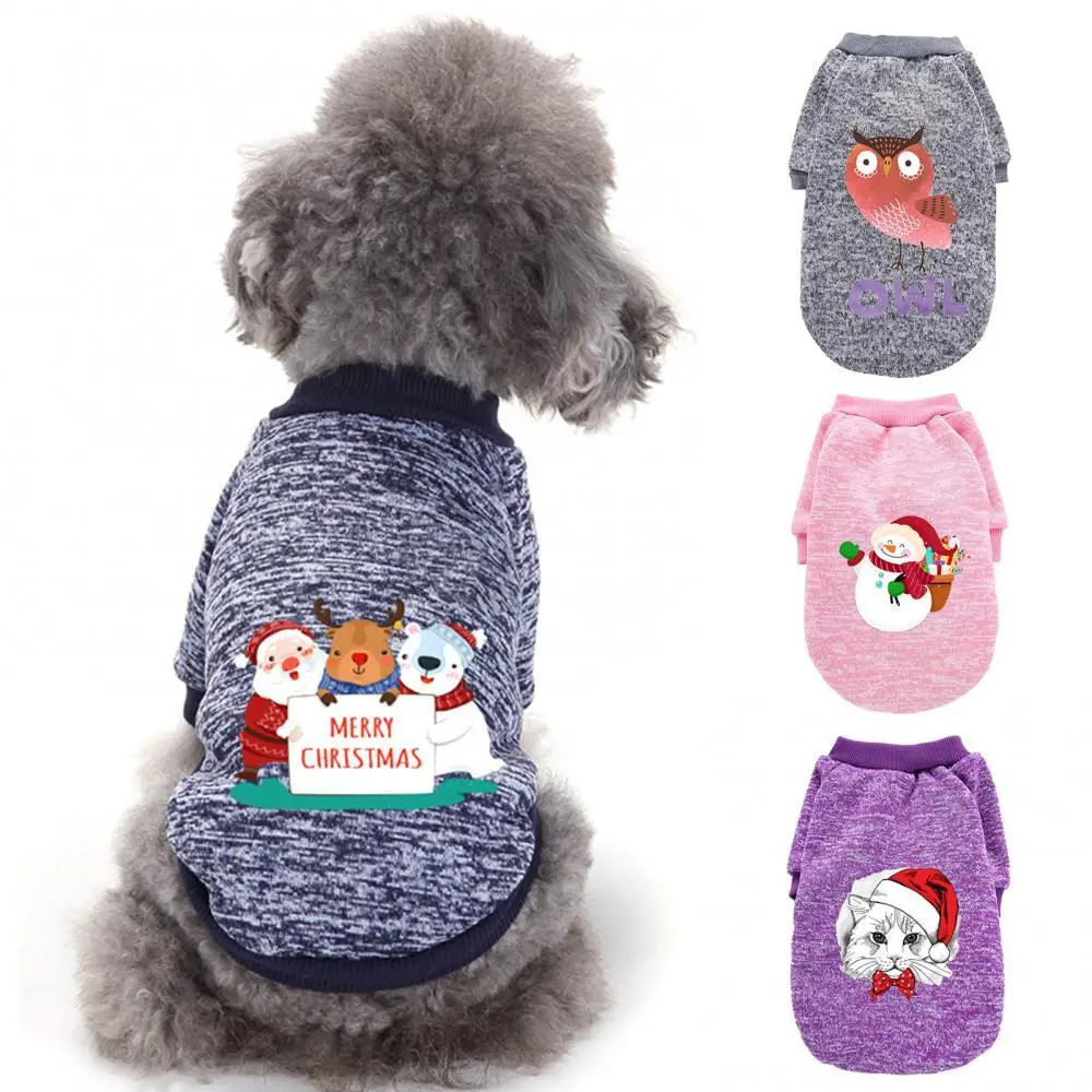 

Small Dog Sweatshirt Pet Clothes Puppy Pullover Pet Autumn Winter Christmas Patterns Santa Sweatshirt Two-legged Cat Dog Clothes