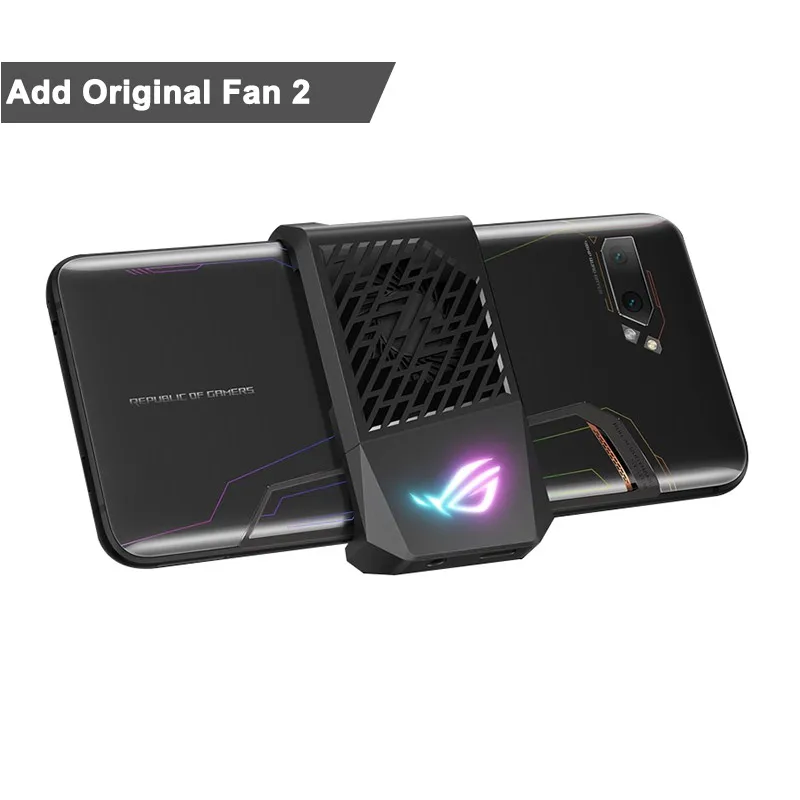 Add ASUS Fan 2 Мобильный телефон ASUS ROG Phone 2 с глобальной прошивкой 6,59 ”8G 128G Snapdragon 855 Plus 2,96 Ghz 48MP Android 9 6000mAh NFC игровой телефон - Цвет: Add ASUS Fan 2