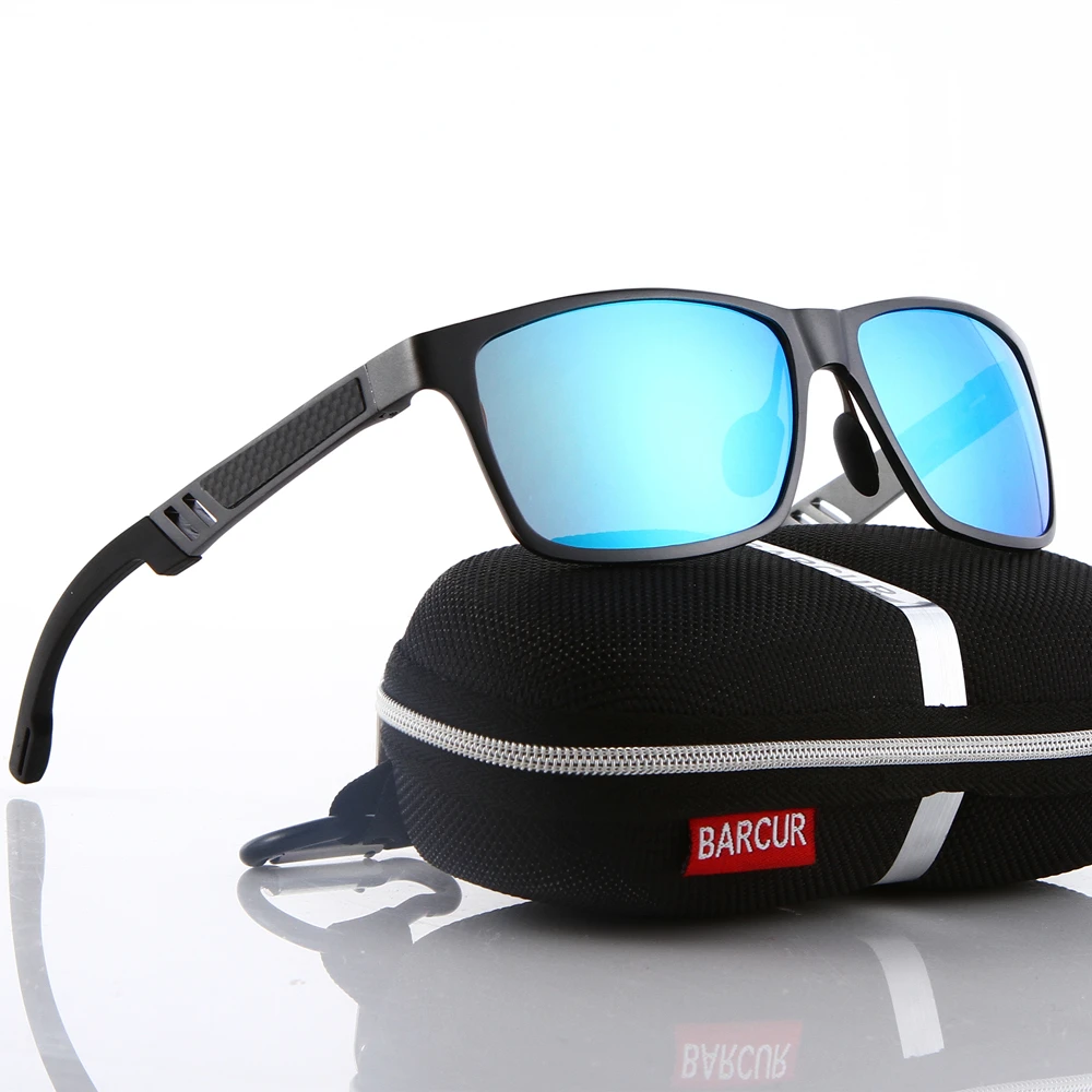 Мужские солнцезащитные очки BARCUR прямоугольные из алюминиево магниевого