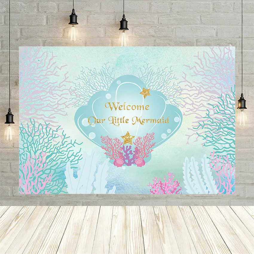 

Avezano Little Mermaid Photography Background Underwater Seaweed Coral Bewborn Birthday Backdrop Photo Studio Photoczon Banner