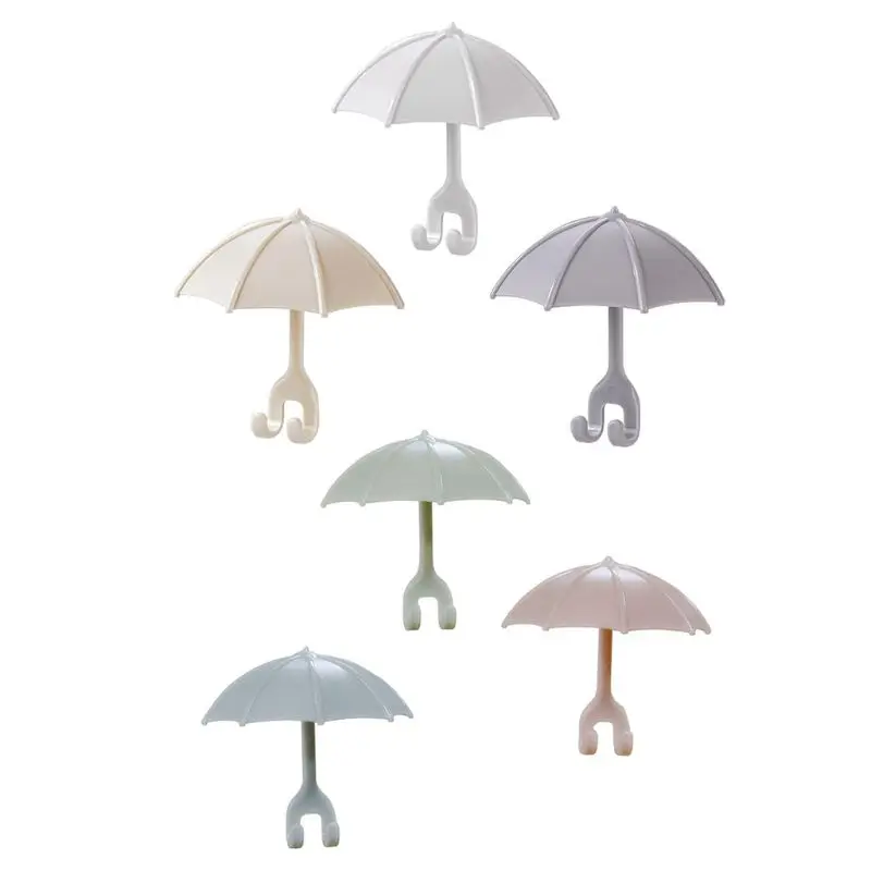 

3pcs Cute Umbrella Wall Hanger Toothbrush Holder Razor Socket Hook Men Shaving Shaver Shelf Organizer