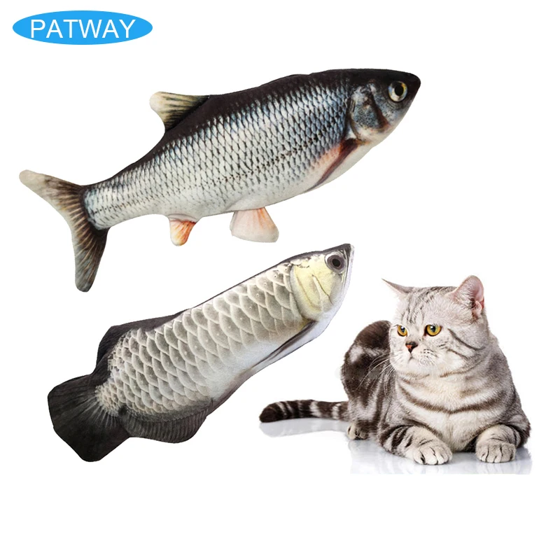 

Электронная игрушка для домашних животных, кошек, собак, плюшевая 3D Интерактивная имитация рыбы с зарядкой от USB, устойчивая к укусам Жевате...