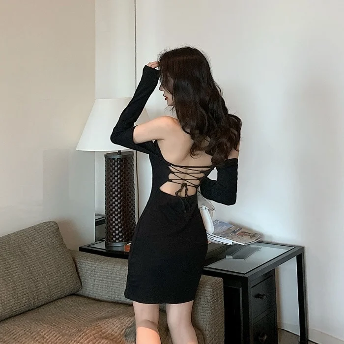 

Женское облегающее платье с открытой спиной, без бретелек