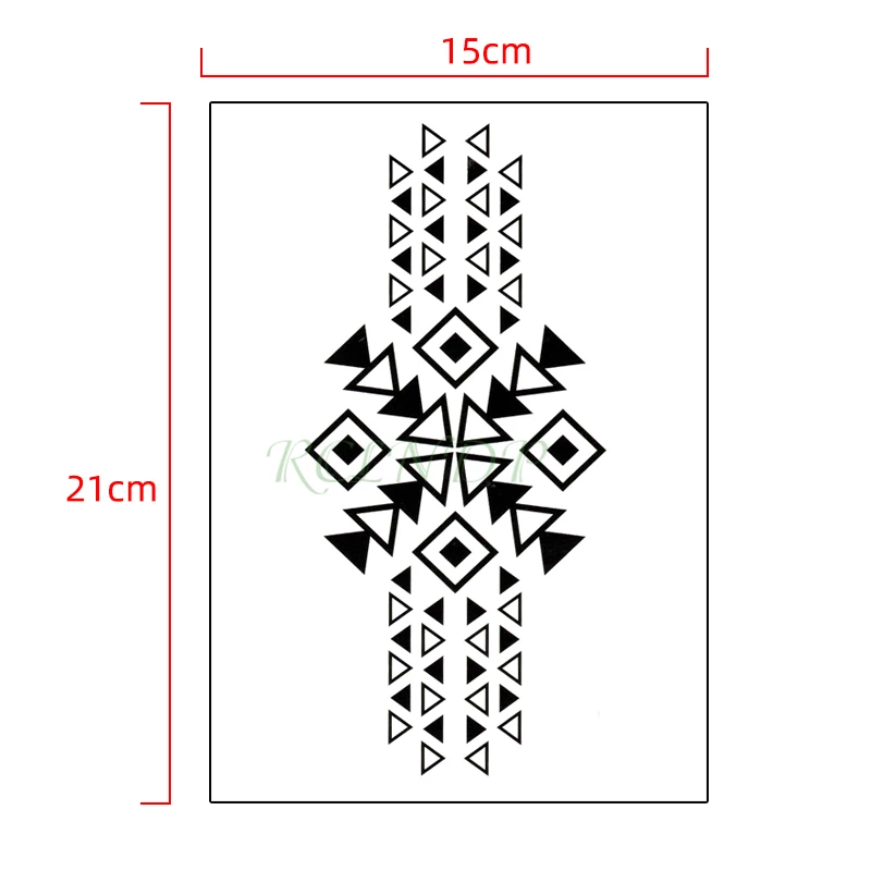 Водонепроницаемая Временная тату-наклейка треугольный геометрический рисунок