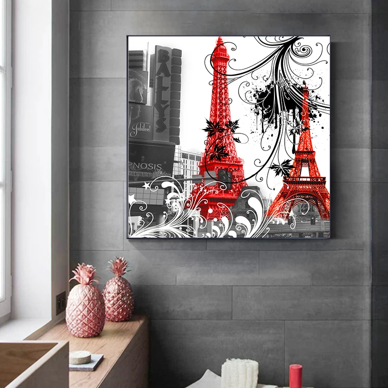 Скандинавский стиль промышленный декор картины красная башня Пейзаж стены