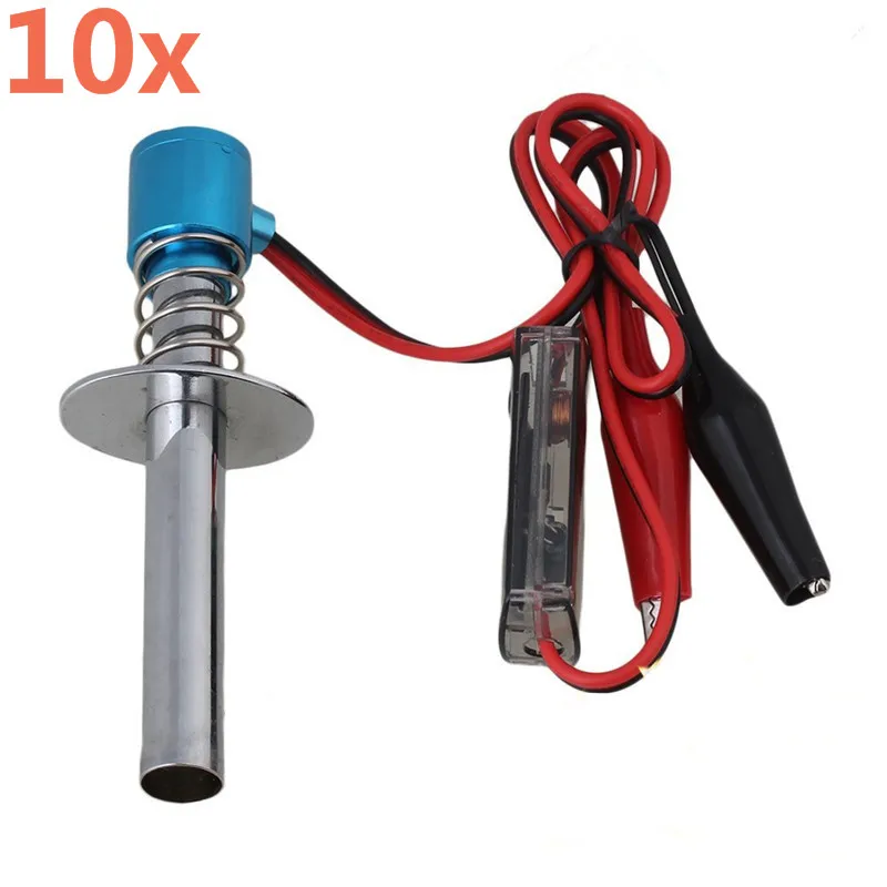 Wholesale 10pcs 6-12V RC Nitro Glow Plug Starter Igniter 80100 Upgraded Electronic for 1/10 Car Truck Alligator Clip | Игрушки и хобби