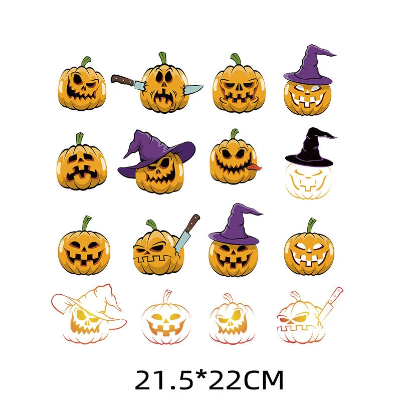 

Iron On Halloween Christmas Patches For Clothes Boy Girl DIY T-shirt Applique Heat Transfer Vinyl Letter Animal Patch Sticker