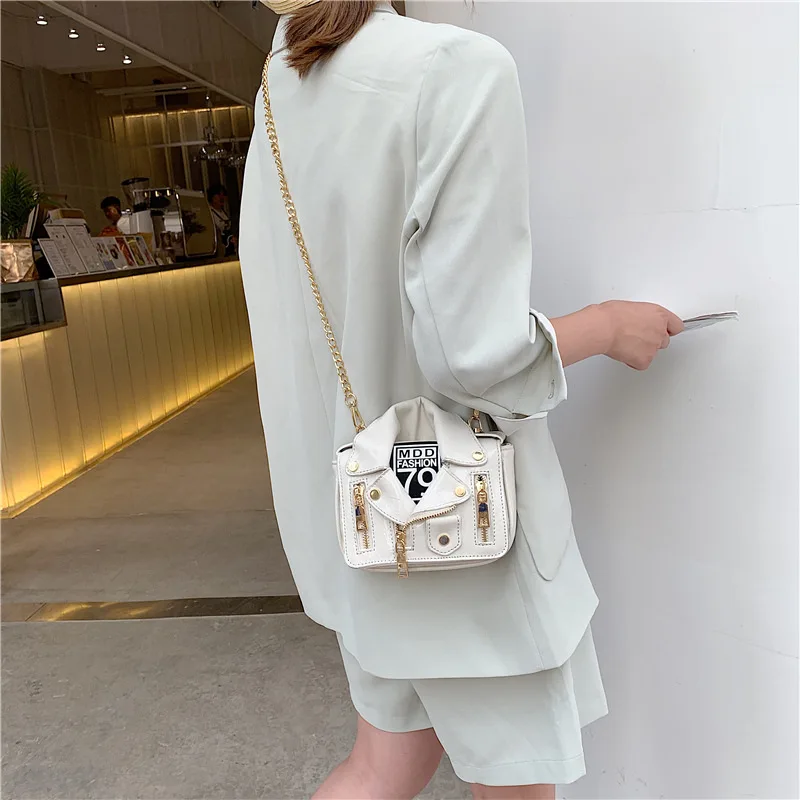 

2021 new fashion locomotive Korean personality small bag wild candy color chain one-shoulder messenger jacket clothes bag tide