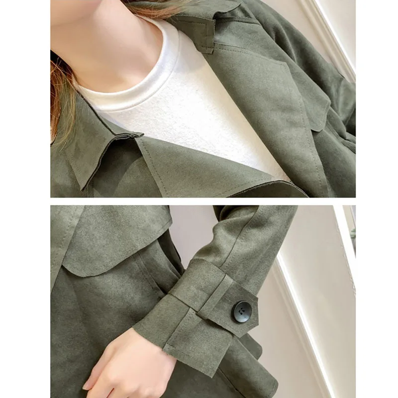 

Female Short Jacket 2020 New Spring Autumn Korean Slim Suede Outwear Women Korean Motorcycle Coat Womens Casual Windbreaker 1951
