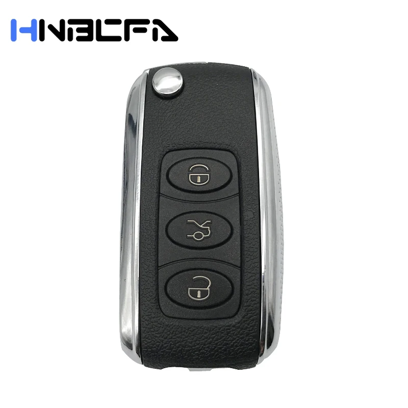 3 кнопки для Bentley Style Blank Fob Silver Side откидная оболочка ключа дистанционного