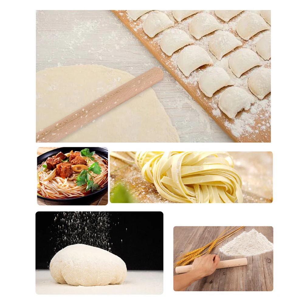 

HILIFE Non-stick Pastry Cake Fondant Pastry Cooking Tools Dumpling Wrapper Tool Solid Wood Rolling Pin Embossed