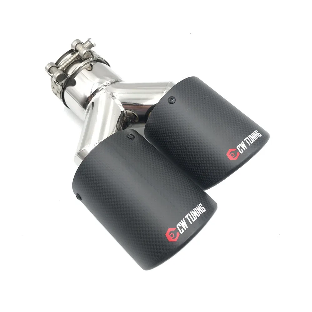 Wholesales A Pair Universal Dual Matt Carbon Fiber Exhaust Tip Steel Pipe Muffler for BMW For Benz Ak | Автомобили и мотоциклы