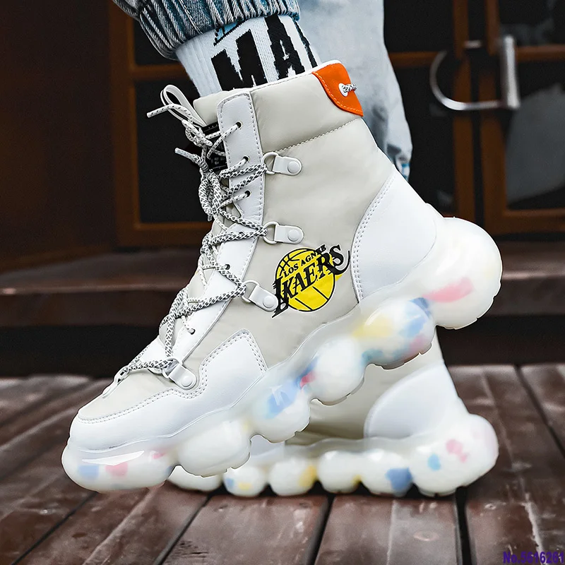 Мужские кроссовки с высоким верхом обувь для бега комбинированной подошвой