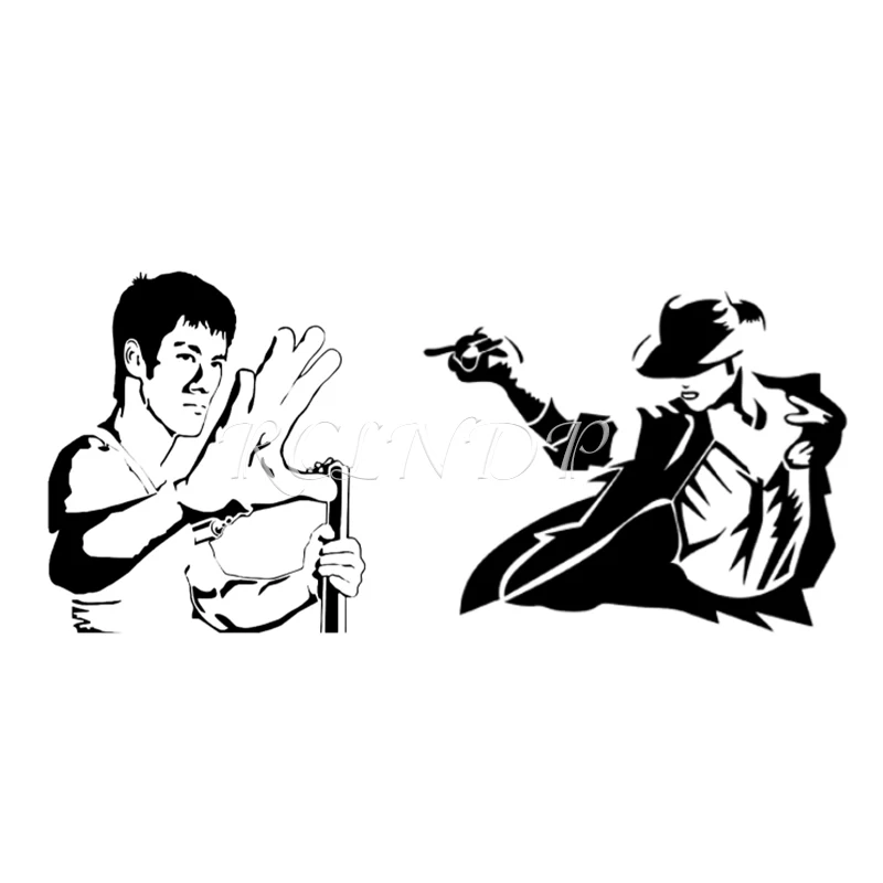 Водостойкая Временная тату наклейка Майкл Джексон Брюс Ли узор черный боди арт