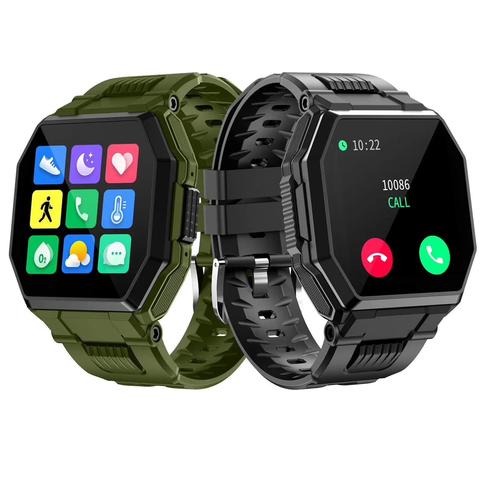 

Smart Watch Men Military Style Outdoor Sports Heart Rate Fitness Tracker Call UK