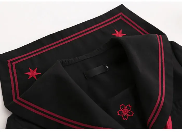 Autumn Japanese School Uniforms For Girls Cute Long-length Sailor Tops Pleated Skirt Full Sets Cosplay JK Costume Series